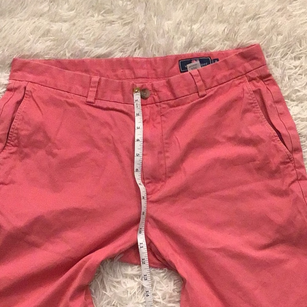 Vineyard Vines Men’s Coral Flat Front Shorts Size 35 Cotton Stretch Preppy - Picture 10 of 16